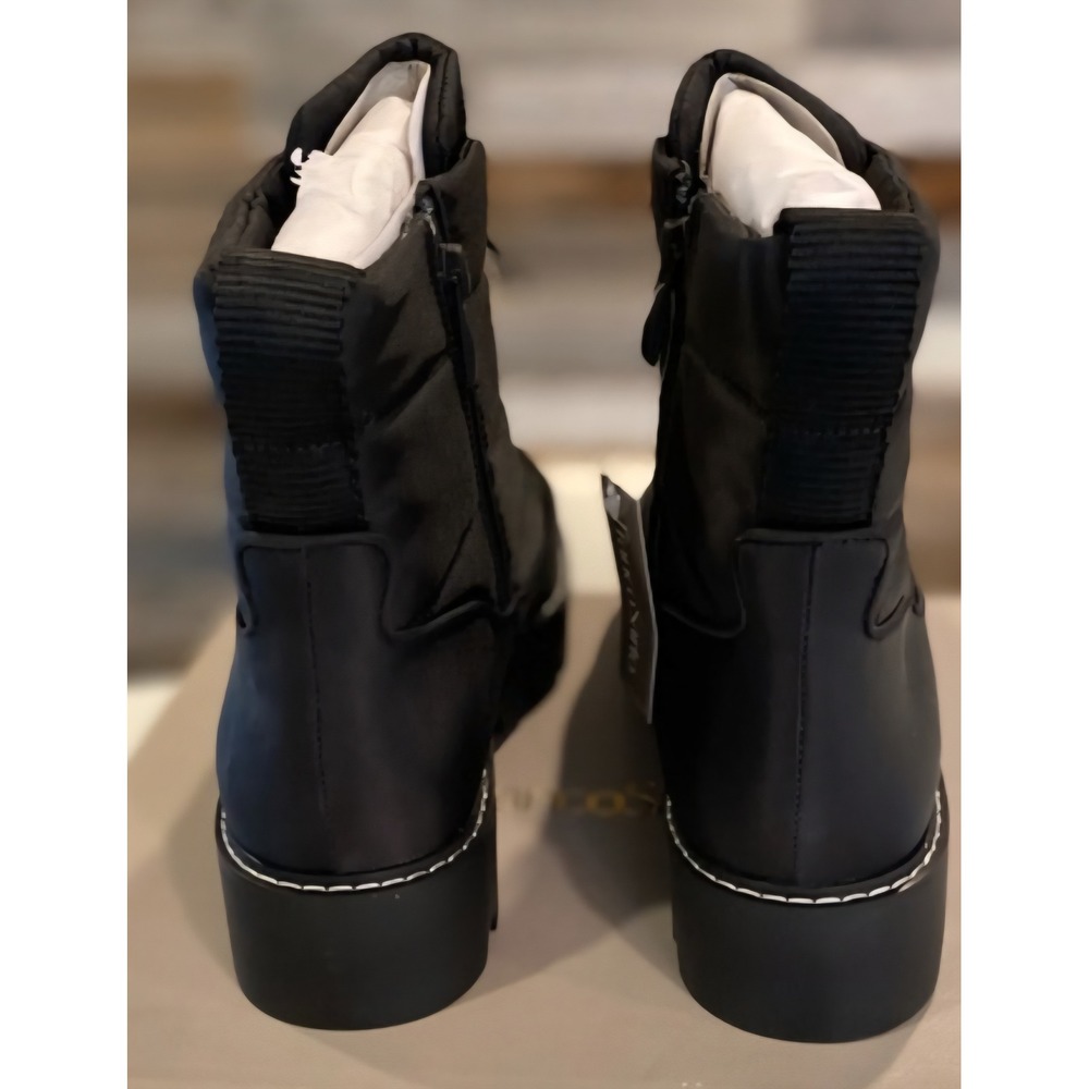 Franco Sarto Black Puffer Lace Up Side Zip Winter Boots Women Size 9 - Picture 4 of 6